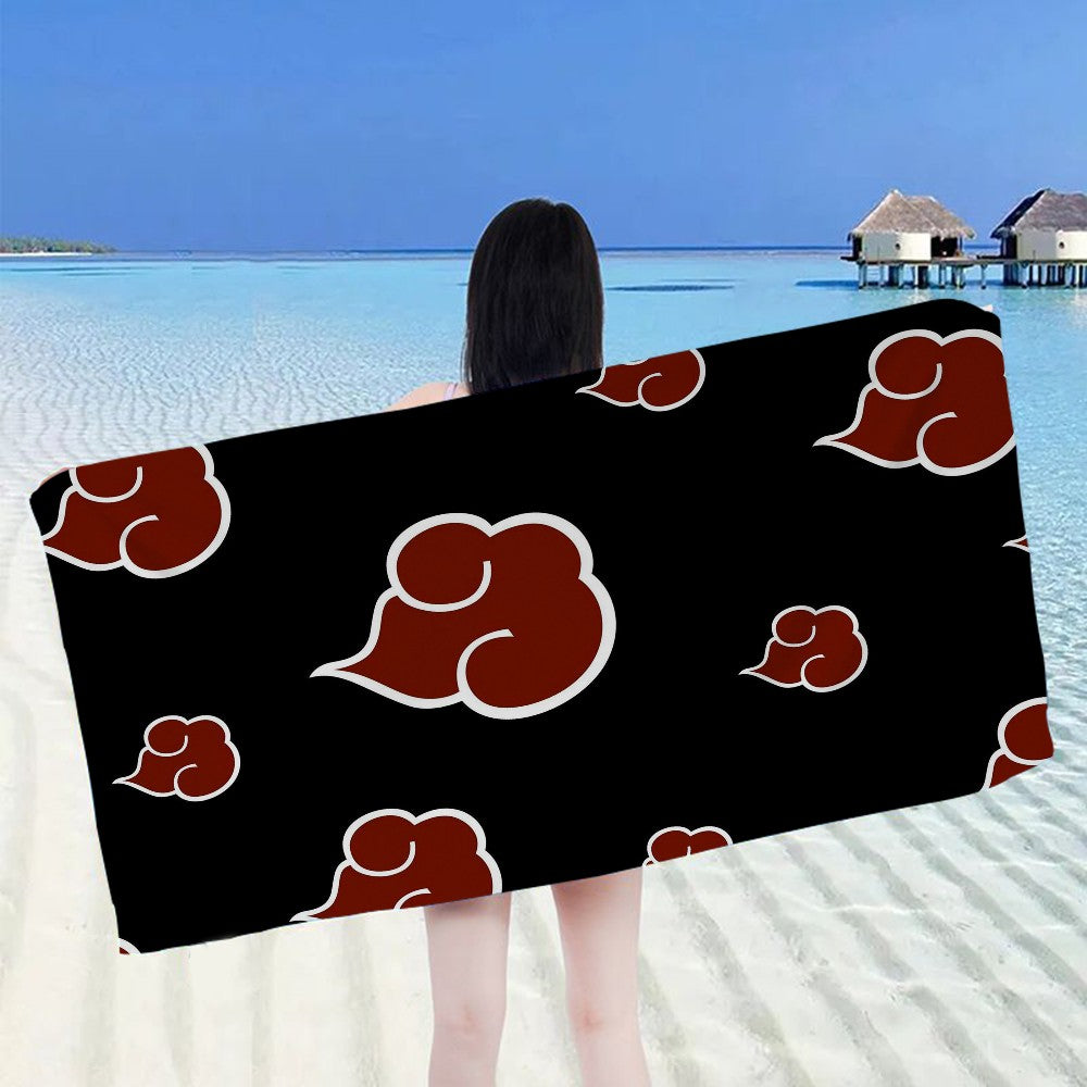 N-Naruto A-Akatsuki Anime Beach Swimming Towel Soft Absorbent Washcloth Children's Gifts for Kids Travel Camping Gym