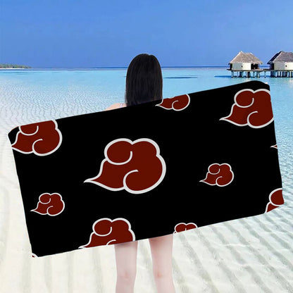 N-Naruto A-Akatsuki Anime Beach Swimming Towel Soft Absorbent Washcloth Children's Gifts for Kids Travel Camping Gym