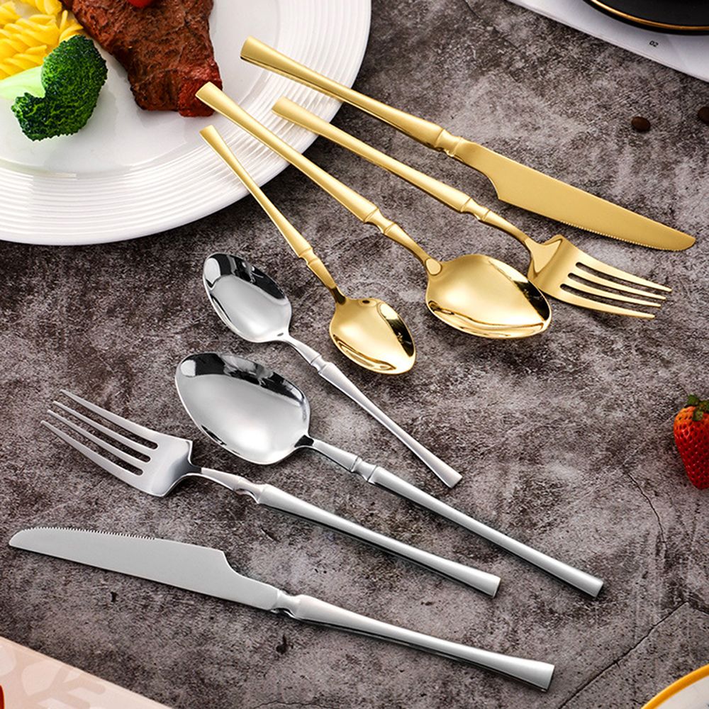 Conjuntos de talheres de Natal 24 peças, aço inoxidável, faqueiro de jantar, faca, garfo, colher de chá, louça de luxo para cozinha, caixa de presente