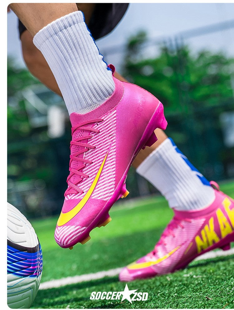 New Men's Football Boots Training Cleats Sneakers Soccer Shoes Wholesale FG Top Quality Non-Slip Drop Shipping Unisex Adult