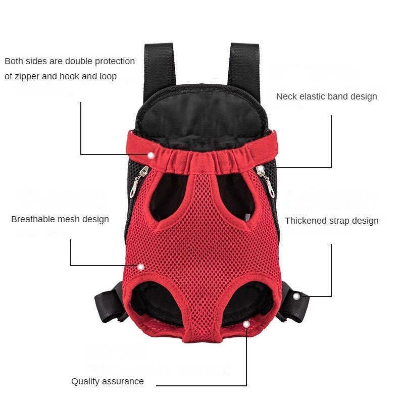 Mochila Transversal Respirável Portátil para Viagem para Cães e Gatos Pequenos, Bolsa Frontal de Malha para Exteriores