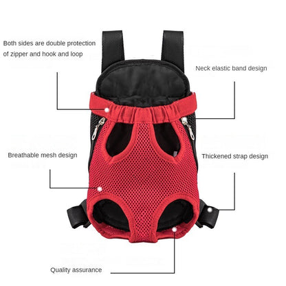 Mochila Transversal Respirável Portátil para Viagem para Cães e Gatos Pequenos, Bolsa Frontal de Malha para Exteriores