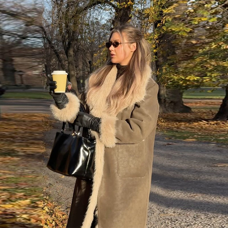 ? Fashion Double Sided Solid Jacket Women Lapel Collar Single Breasted Long Sleeve Coats 2025 Autumn New Lady Utility Outerwear