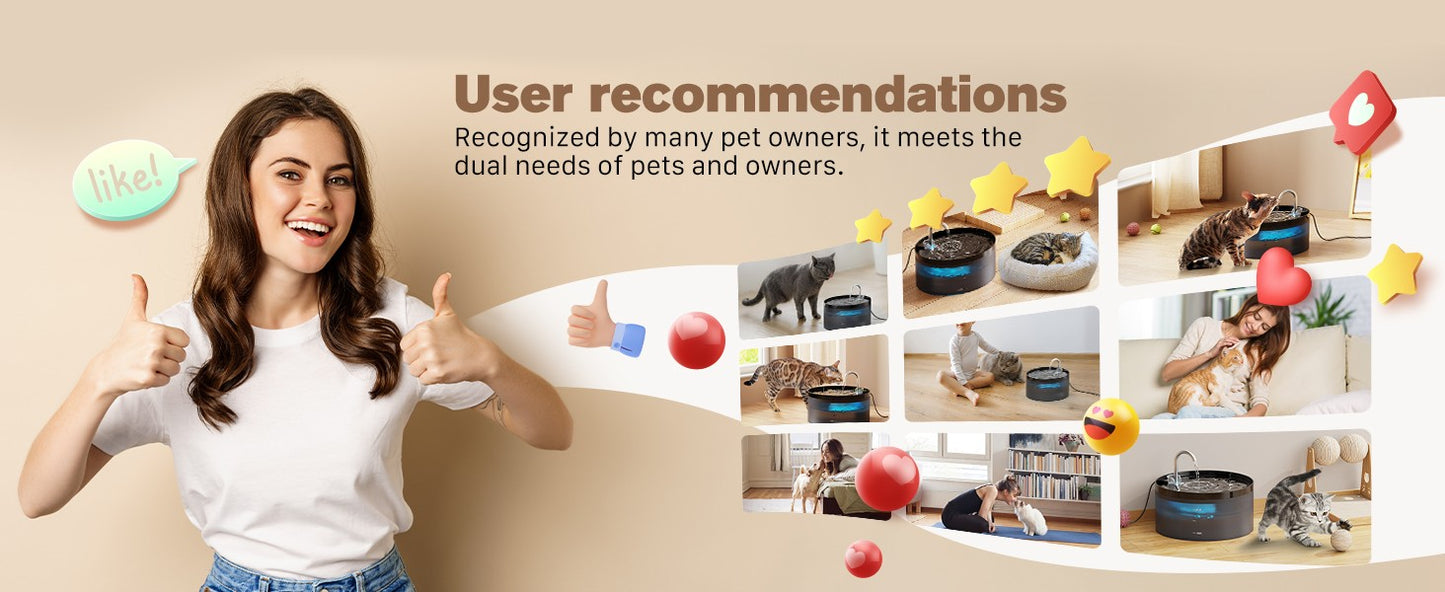 Bebedouro automático para animais de estimação 2,1L Bomba ultra silenciosa torneira para gatos adequado para cães e gatos com sensor USB elétrico