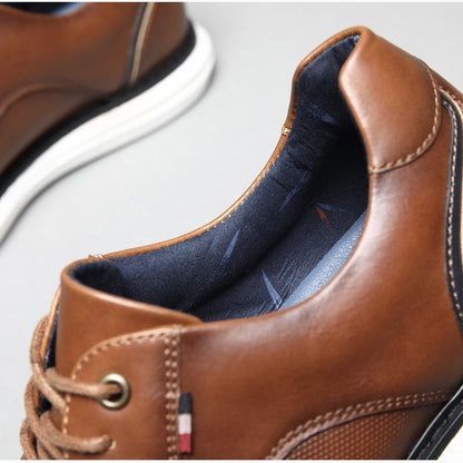 2025 Spring/Summer New Men Shoes Comfy Luxury Brand Men Casual Shoes Lace Up Business Style Dress Shoes BHKH Men Shoes