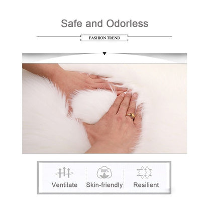 Imitation Wool Home Decor Long Hair Carpet Fluffy Shaggy Non Slip Soft Rugs Faux Fur Bedroom Mats Sheepskin Rug