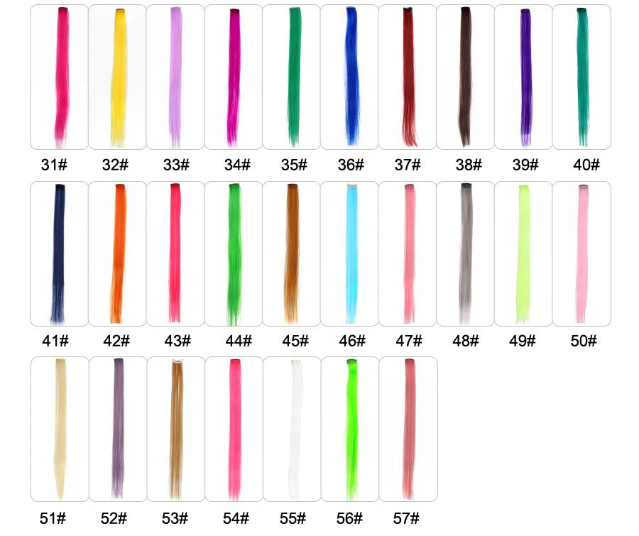 Alileader Aplique de Cabelo Extensão com Clip 57 Cores Ombre Liso Extensão de Cabelo com Clip em Apliques Peças de Cabelo de Fibra de Alta Temperatura