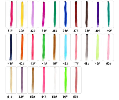 Alileader Aplique de Cabelo Extensão com Clip 57 Cores Ombre Liso Extensão de Cabelo com Clip em Apliques Peças de Cabelo de Fibra de Alta Temperatura