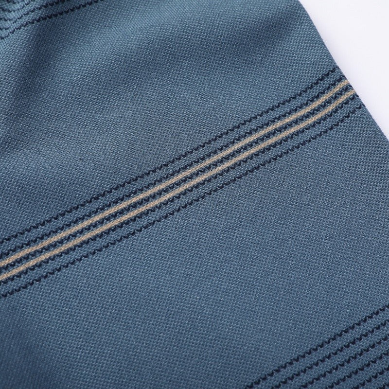 Luxury Quality Men's Polo Shirt Striped Print Pocket Short Sleeve Autumn Lapel T-Shirt Business Classic Casual Trend Menswear