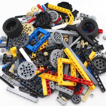Blocos de Montar de Plástico de Alta Tecnologia, Pneus de Carro, Engrenagens, Eixos Transversais, Vigas, Peças DIY, Conjunto de Tecnologia MOC a Granel, Brinquedos