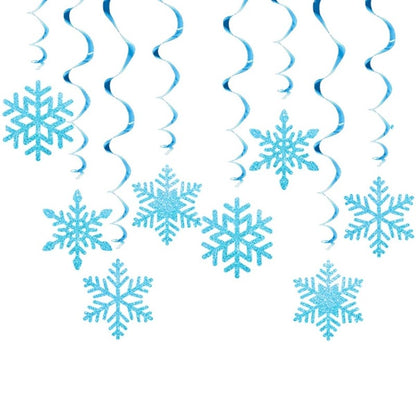 Set of 8 Christmas Swirls Snowflake Ornament Christmas Snowflake Swirls Decorations Beautiful Spirals Hanging Accent