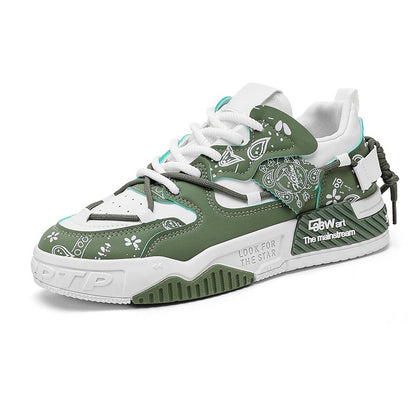 Men's thick soled casual shoes four season soft soled outdoor walking shoes student flat shoes youth fashion sports board shoes