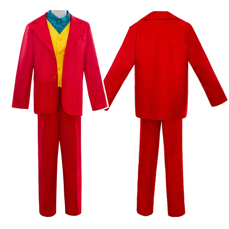 Costume de Cosplay du Film Joker, Joaquin Phoenix, Arthur Fleck, Clown Rouge Trempé, Perruque Verte, Ensemble Uniforme Personnal