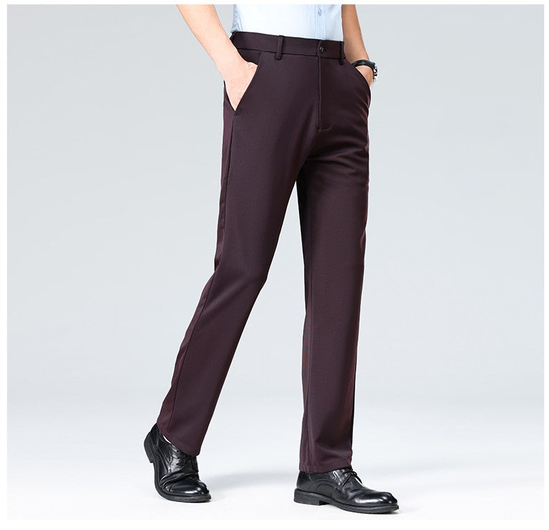 29-42 Men's Summer Thin Fashion Business Casual Suit Pants Long Pants Men's Elastic Straight Sleeve Formal Pants Plus Size