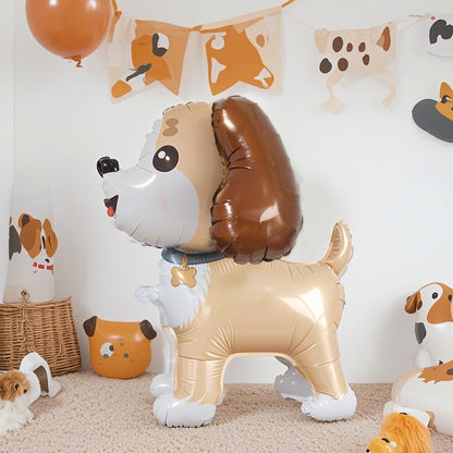 Dog Aluminum Film Balloon Husky Corgi Big Ear Dog Cartoon Shaped Balloon Children's Birthday Decoration Shower Decoration