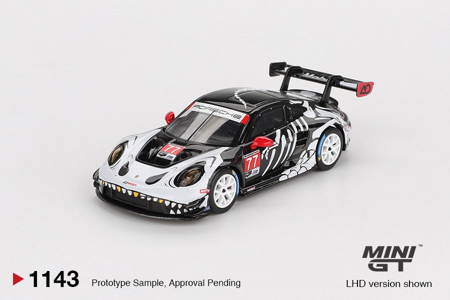 MINIGT 1:64 Porsche 911 GT3 R #77 #1143 Ao Racing2025 IMSA Petit Supercar Esportivo Carro de Liga Modelo em Miniatura Coleção de Carrinhos Diecast Brinquedo