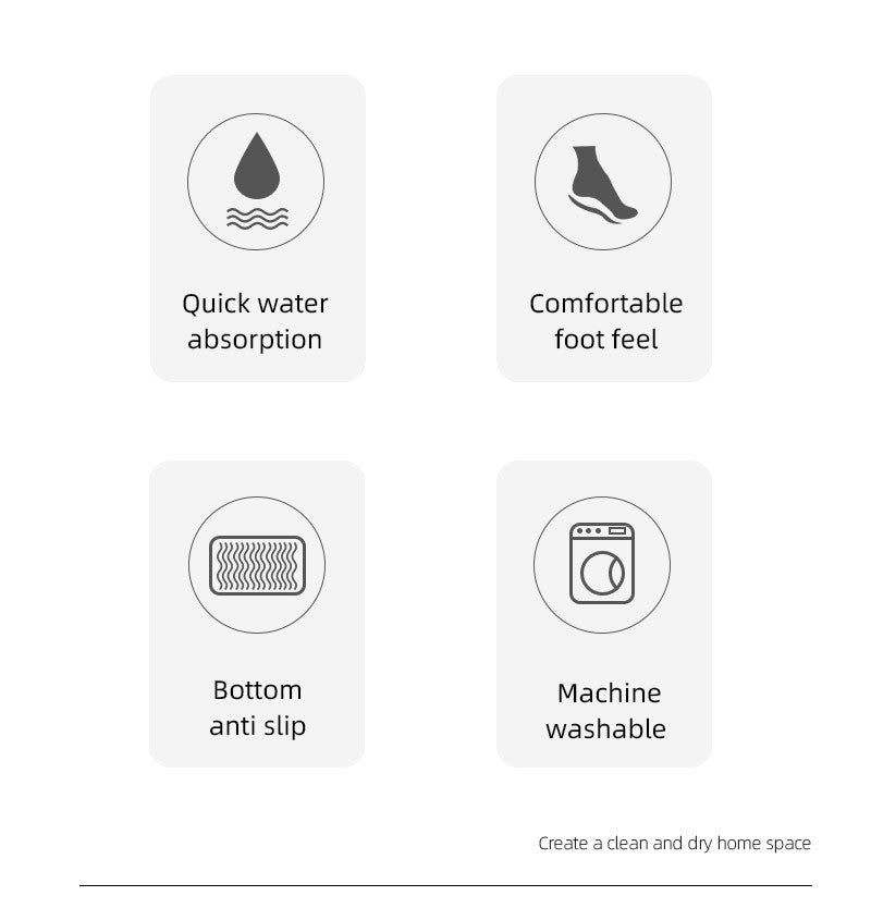 1 Set of Solid Color Simple Bathroom Water-absorbing and Non-slip Floor Mat Stone Pattern, Comfortable and Soft, Three-piece Set