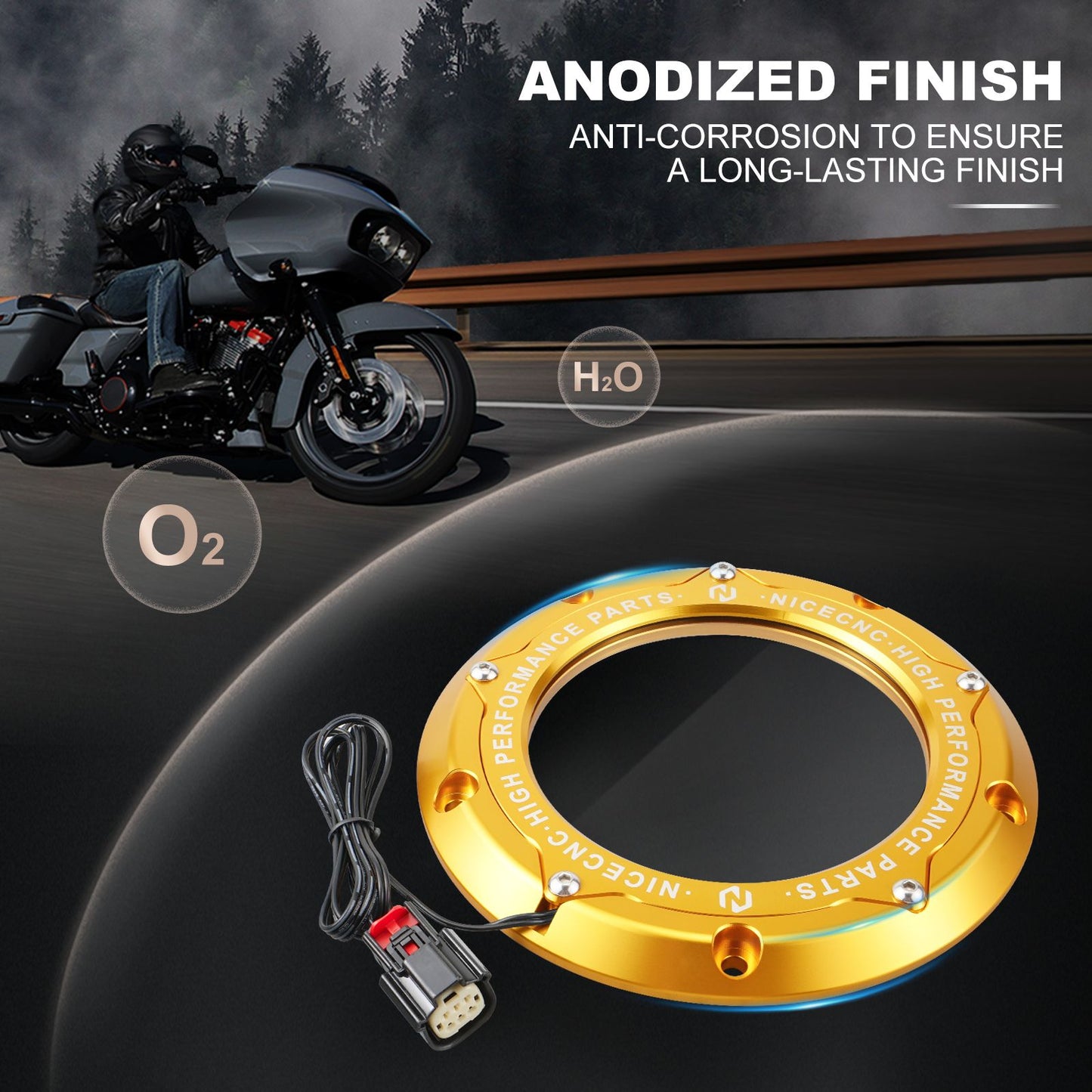 Para Harley Street Glide FLHX 2016-2023 Tampa de Embreagem Derby com Luz de LED Road King FLHR Road Glide FLTRX CVO Tri Glide Electra Glide