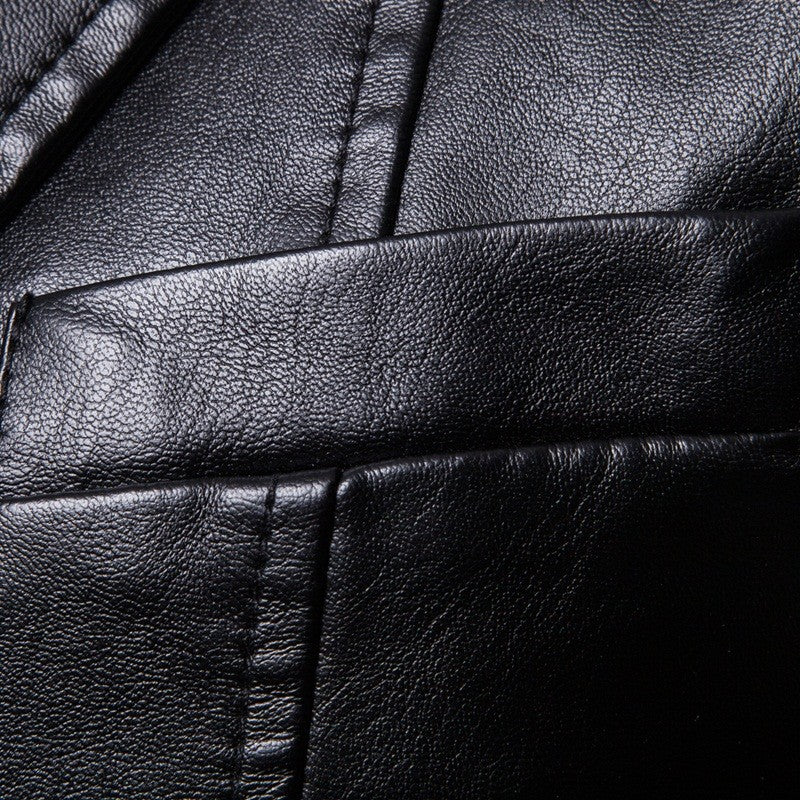 Autumn Winter New Fashion Harajuku Faux Leather Jacket Men All Match Solid Male Clothes Casual Loose Cardigan Business Outerwear