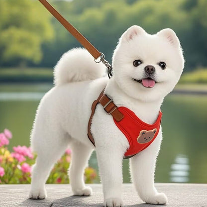 Coleira Peitoral para Cães e Gatos de Estimação Pequeno Médio Colete Respirável para Filhotes Alça de Peito para Bulldog Francês Chihuahua Acessórios para Animais de Estimação