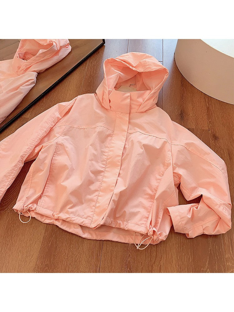 Mumaroho 2025 Autumn Winter Women Windbreaker Jacket Windproof Solid Long Sleeve Outdoor Sport Hooded Thin Coat Jacket For Women