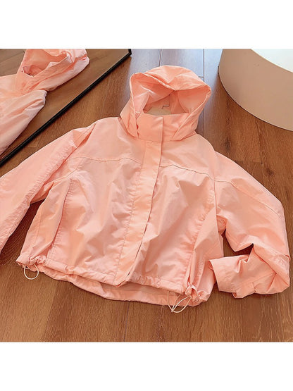 Mumaroho 2025 Autumn Winter Women Windbreaker Jacket Windproof Solid Long Sleeve Outdoor Sport Hooded Thin Coat Jacket For Women