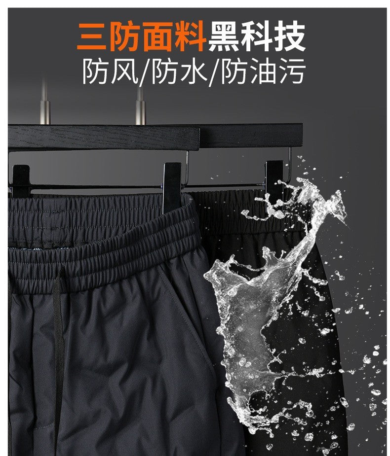 Calças Masculinas de Outono e Inverno, Novas Tendências da Moda, Impermeáveis, Acolchoadas, Quentes, Esportivas Casuais Soltas, Tamanhos Grandes, M-4XL