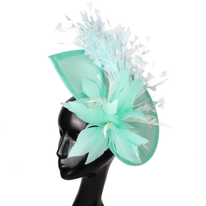 Fascinator de Cabelo com Clipe para Casamento - Pena Laranja Charmosa, Chapéu, Flor, Véu, Acessório de Cabelo de Noiva para Festas SYF678
