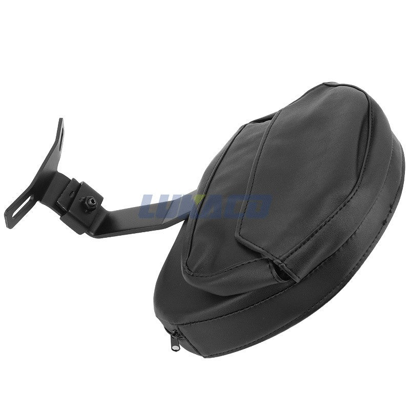 Motorcycle Adjustable Driver Rider Backrest Plug In Sissy Bar Seat Cushion Moto Pad For Harley Fatboy Heritage Softail 2007-2017