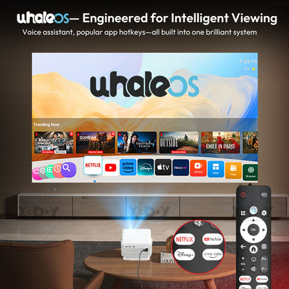 Projetor XGODY N6/N6 Pro Netflix Oficialmente 4K Controle de Voz Smart Android TV Whale OS 8/32GB ROM para Home Theater de Filmes