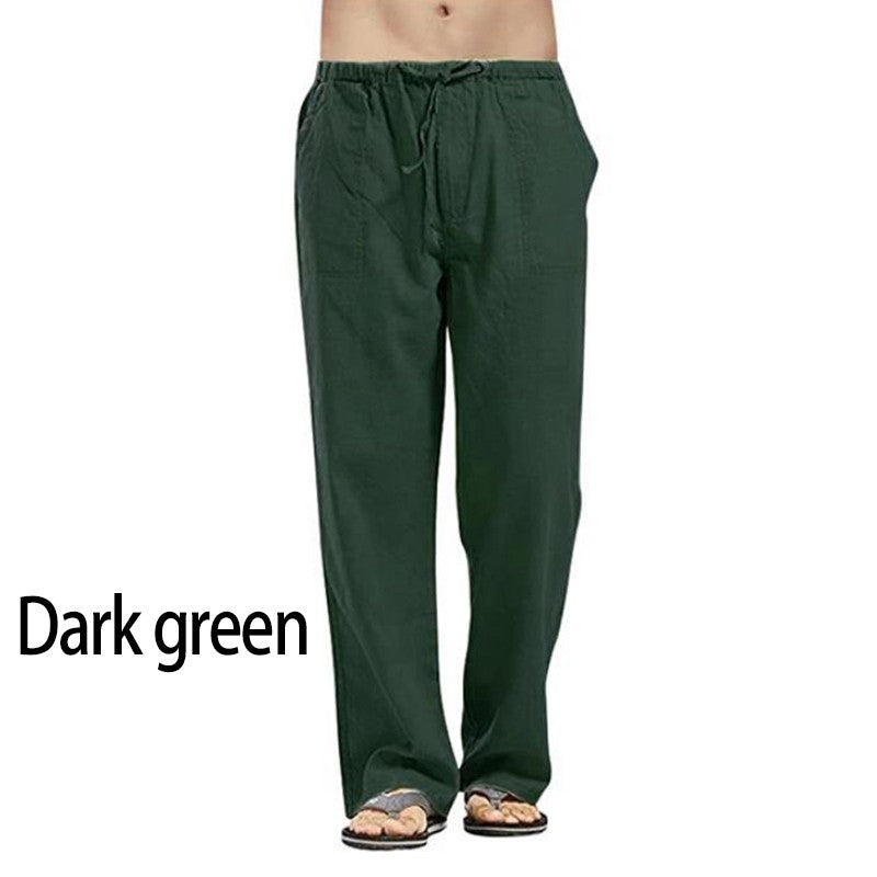 Fashion Mens Linen Wide Pants Korean Trousers Oversize Sports Streetwear Male Spring Yoga Pants Casual Men Clothing Sweatpants