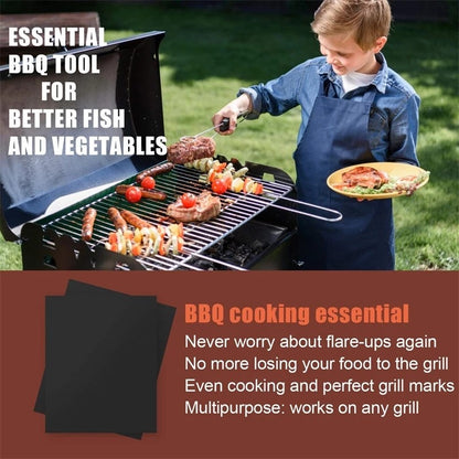 BBQ Grill Mat Non-Stick Grill Mat 40 X 33 Cm BBQ Grill Mat Baking Mat For Charcoal & Baking Reusable Grill Mat For Gas Grill