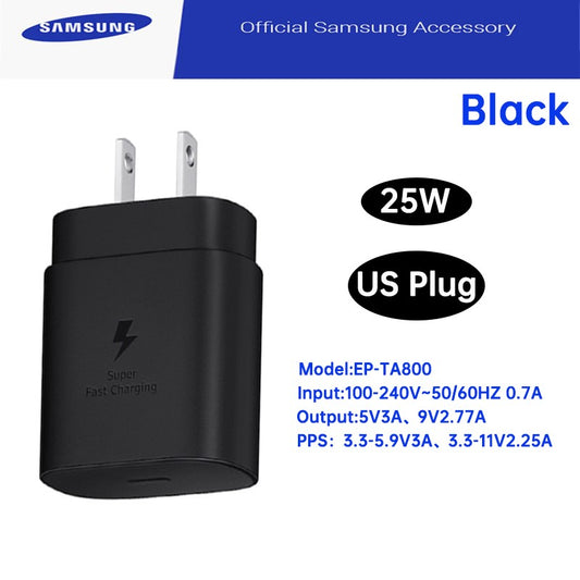 Original Samsung 25W Charger PD Type C Wall Chargeur Galaxi Z Fold 6 5 Z Flip 4 S25 S24 S23 A05s A54 A24 A23 M54 M13 M22 M32 M53