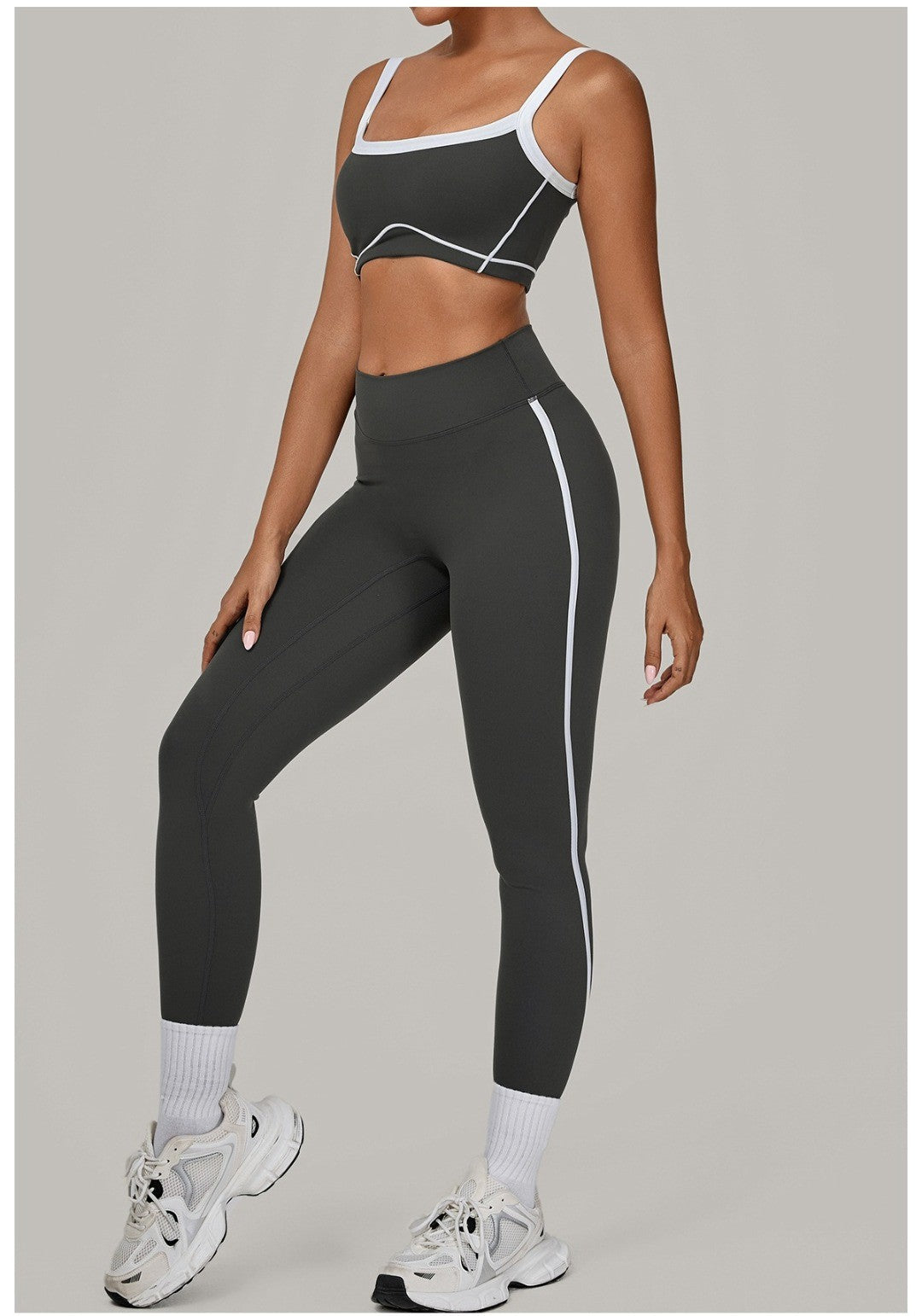 Yoga Suit Sports Fitness High Waist Peach Hip Tight Removable Padding Sports Bra Outfit Running Workout Clothes Gym Leggings Set