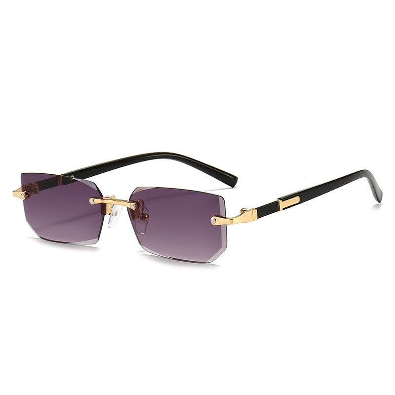 Óculos de Sol Retangulares sem Aro Modernos Populares Femininos Masculinos Óculos de Sol Pequenos Quadrados Para Mulheres Homens Viagem de Verão Oculos