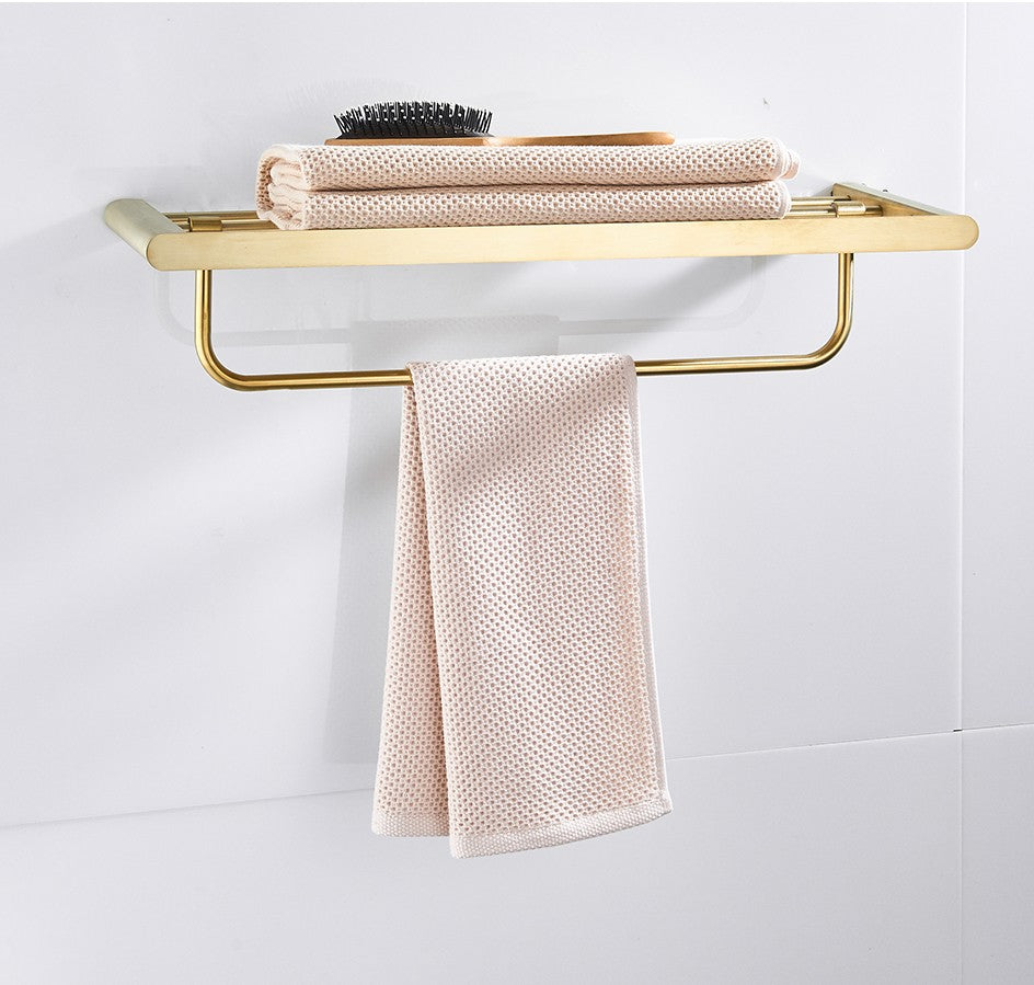 VGX Gold Bathroom Towel Holder Stainless Steel Towel Rack Folding Movable Bath Towel Bar Bathroom Hardware Accessories Grey
