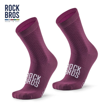 Meias de Ciclismo ROCKBROS Meias Esportivas Suaves Meias de Bicicleta com Absorção de Choque Tecido Respirável Meias Externas de Alta Elasticidade Um par