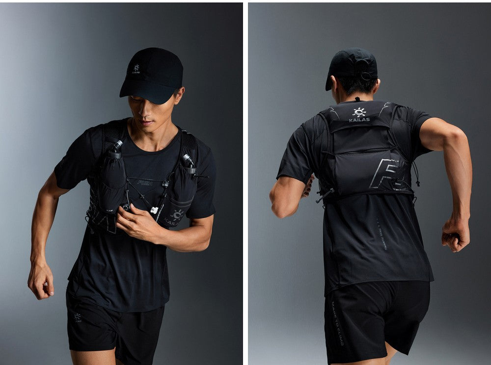 KAILAS FUGA AIR 8L Unisex Travel Marathon Trail Running Hiking Cycling Backpacks  with Dual Soft Water Bottles KA2554005