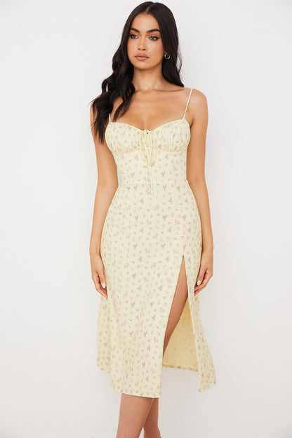 Women Elegant Floral Beach Vacation Bodycon Streetwear Long Dress 2025 Summer Cl