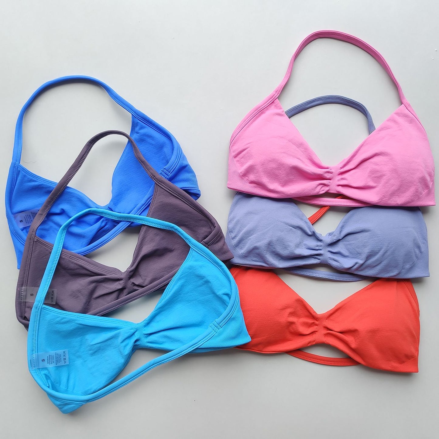 ARFTE Strappy Bra Gym Top Backless Yoga Bra Removable Cups Women Workout Clothing Seamless Bras Scrunch Workout Yoga Tank