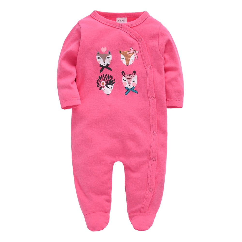 3 Pcs/lot 100% Cotton Baby Girls Clothes Set 0-12M Long Sleeve Newborn Boy Rompers Spring Autumn Carton Print Jumpsuit