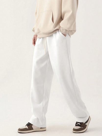 Autumn and winter men's straight knitted sports pants casual comfortable loose straight pants four seasons street wear