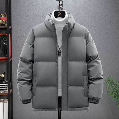 Jaqueta de Pesca Masculina Inverno Marca na Moda Gola Alta Jaqueta Acolchoada Solta Adolescentes Quente À Prova de Frio Casaco Tamanho Grande