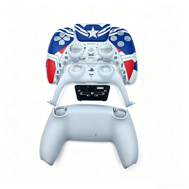 For PS5 Controller Shell, Mecha Style Custom Faceplate Cover with Touchpad Replacement for BDM-10/020/030/040/050