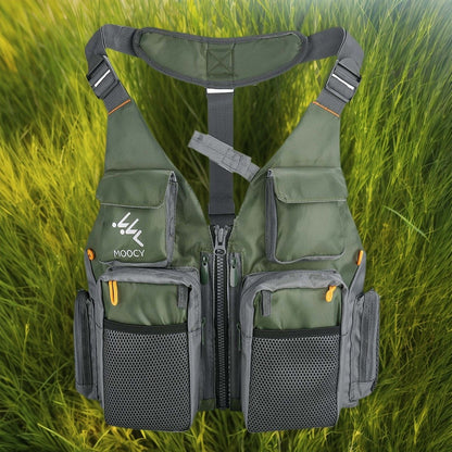 Jaqueta de Pesca Confortável Vários Bolsos Jaqueta de Pesca Versátil Colete de Pesca Marinha Respirável Ajustável para Corrida Viagem Caminhada