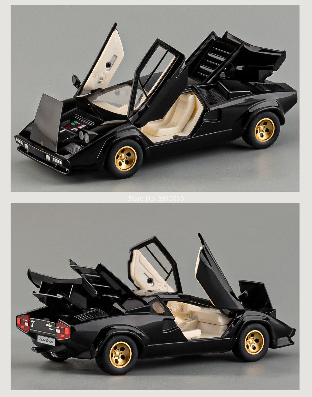 1:24 Lambor Countach LP500S Models Cars Toy Alloy Diecast Doors Opened Supercar with Pull Back Miniature Vehicle Kids Best Gifts
