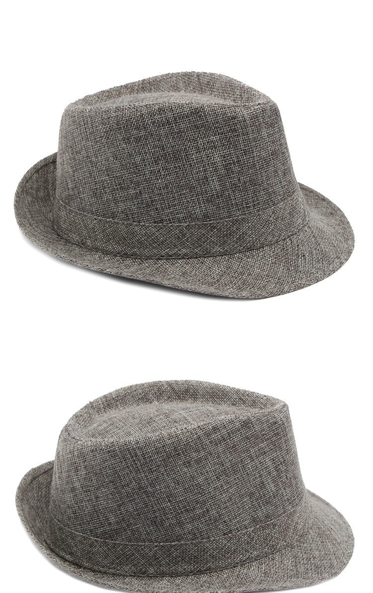 Middle-aged Spring and Summer Outdoor Sun Protection Hat Beach Top Hat Female Casual Retro Jazz Linen Hat  Fedoras for Man Party