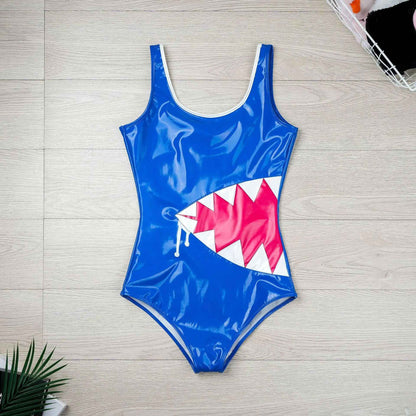 Anime Shark Swimsuit Cosplay Costume Leather Bodysuit Japanese Swimwear Role Play Nightwear Halloween Role Play Lingerie In Stoc