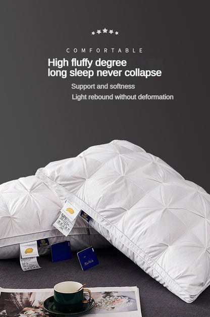 95% Goose Down Pillow White Cotton PillowCover Rectangle Bedroom Sleep 5-Star Hotel Pillow Low-Mid-high Pillows for Sleeping