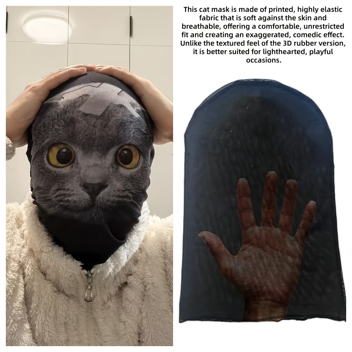 Breathable Ultra-fine Mesh Cute Cat Cosplay Mask,A Uniquely Humorous Head-worn Mask,Carnaval Mask,For Parties and Holiday Events
